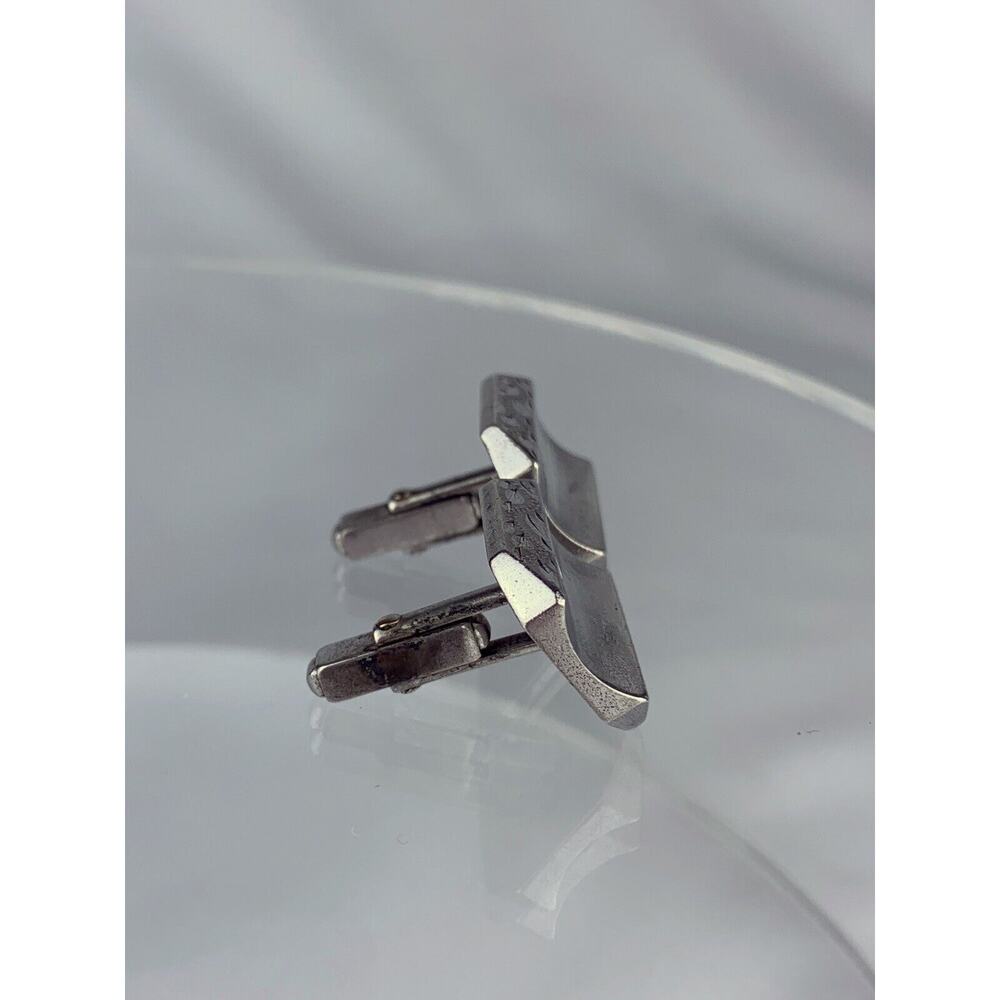 Large Sterling Silver Cufflinks Anson Engravable Statement Heavy 26.5g VTG M1 - Picture 4 of 11